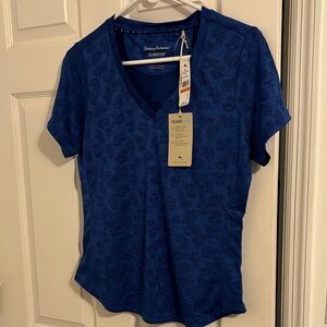 Tommy Bahama Women's Floral Blue Short Sleeve Tee